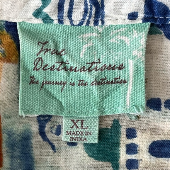 True Destinations Cotton Swim Cover Up Button Up Shirt/Dress Size XL Vacation - Picture 9 of 13